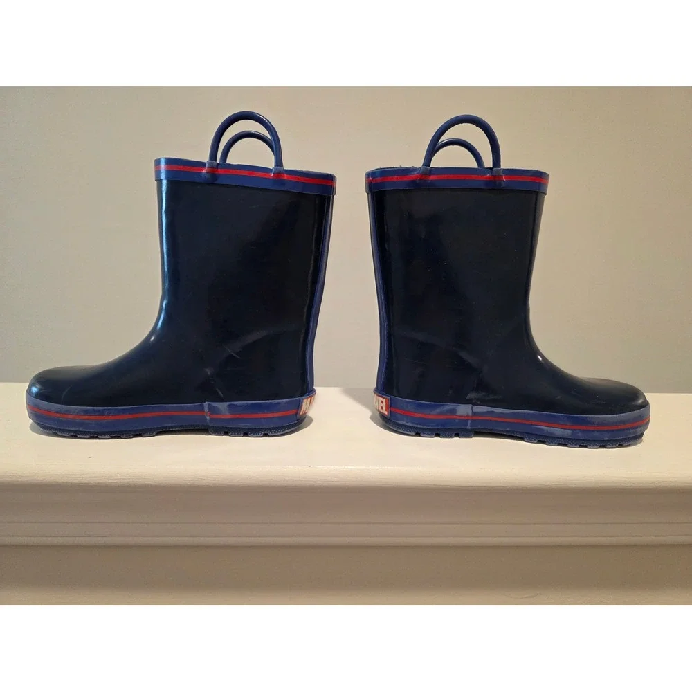Kid's Marvel Avengers Rain Boots Navy Blue Iron Man Hulk Thor Captain America 12